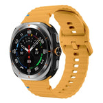 Bracelet de montre en silicone à grain ondulé avec surpiqûres, pour Samsung Galaxy Watch Ultra 47mm / Ultra 2025