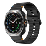 Bracelet de montre en silicone à grain ondulé avec surpiqûres, pour Samsung Galaxy Watch Ultra 47mm / Ultra 2025