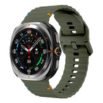 Bracelet de montre en silicone à grain ondulé avec surpiqûres, pour Samsung Galaxy Watch Ultra 47mm / Ultra 2025