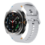 Bracelet de montre en silicone à grain ondulé avec surpiqûres, pour Samsung Galaxy Watch Ultra 47mm / Ultra 2025