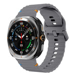 Bracelet de montre en silicone à grain ondulé avec surpiqûres, pour Samsung Galaxy Watch Ultra 47mm / Ultra 2025