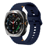 Bracelet de montre en silicone à grain ondulé avec surpiqûres, pour Samsung Galaxy Watch Ultra 47mm / Ultra 2025