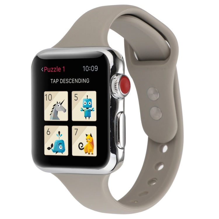 Thin Silicone Double Buckle Replacement Wrist Strap, For Apple Watch 5 & 4 44mm / 3 & 2 & 1 42mm