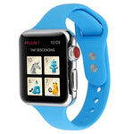 Thin Silicone Double Buckle Replacement Wrist Strap, For Apple Watch Series 7 41mm / 6 & SE & 5 & 4 40mm / 3 & 2 & 1 38mm, For Apple Watch Series 8&7 41mm / SE 2&6&SE&5&4 40mm / 3&2&1 38mm