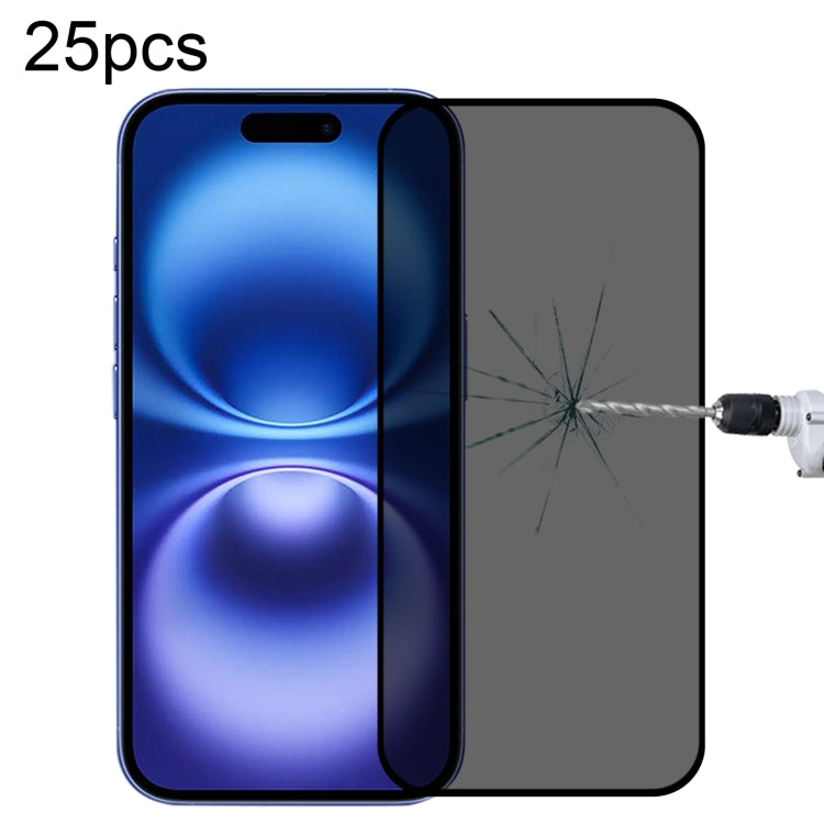 Film en verre trempé 25 pièces pleine couverture anti-espion, pour iPhone 17 Pro Max, pour iPhone 17 Pro, pour iPhone 17, pour iPhone Air, pour iPhone 16 Pro Max, pour iPhone 16 Pro, pour iPhone 16 Plus, pour iPhone 16