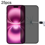 Film en verre trempé 25 pièces pleine couverture anti-espion, pour iPhone 17 Pro Max, pour iPhone 17 Pro, pour iPhone 17, pour iPhone Air, pour iPhone 16 Pro Max, pour iPhone 16 Pro, pour iPhone 16 Plus, pour iPhone 16