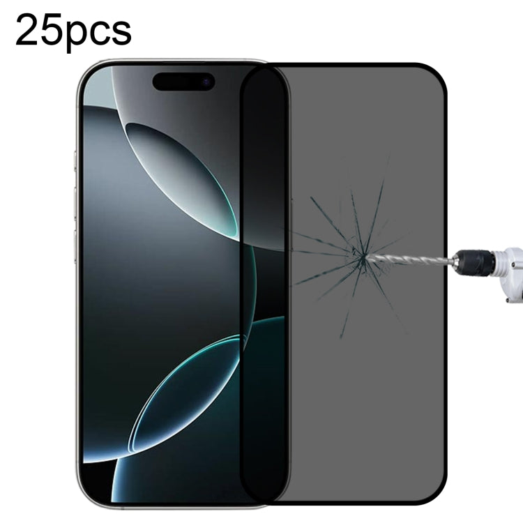 Film en verre trempé 25 pièces pleine couverture anti-espion, pour iPhone 17 Pro Max, pour iPhone 17 Pro, pour iPhone 17, pour iPhone Air, pour iPhone 16 Pro Max, pour iPhone 16 Pro, pour iPhone 16 Plus, pour iPhone 16