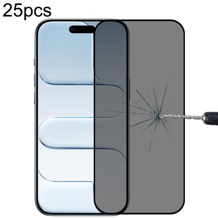 Film en verre trempé 25 pièces pleine couverture anti-espion, pour iPhone 17 Pro Max, pour iPhone 17 Pro, pour iPhone 17, pour iPhone Air, pour iPhone 16 Pro Max, pour iPhone 16 Pro, pour iPhone 16 Plus, pour iPhone 16