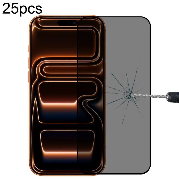 Film en verre trempé 25 pièces pleine couverture anti-espion, pour iPhone 17 Pro Max, pour iPhone 17 Pro, pour iPhone 17, pour iPhone Air, pour iPhone 16 Pro Max, pour iPhone 16 Pro, pour iPhone 16 Plus, pour iPhone 16