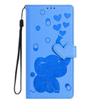 Coque de Téléphone en Cuir Gaufré Éléphant de Dessin Animé, Pour iPhone XR, Pour iPhone XS Max, Pour iPhone 8 Plus / 7 Plus