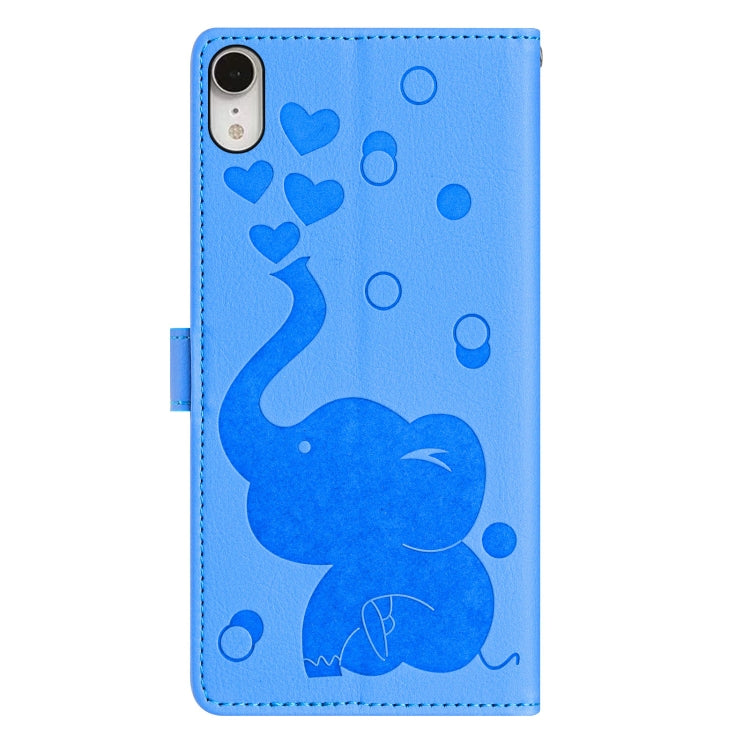 Coque de Téléphone en Cuir Gaufré Éléphant de Dessin Animé, Pour iPhone XR, Pour iPhone XS Max, Pour iPhone 8 Plus / 7 Plus