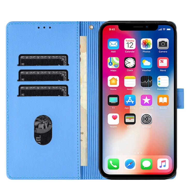 Coque de Téléphone en Cuir Gaufré Éléphant de Dessin Animé, Pour iPhone XR, Pour iPhone XS Max, Pour iPhone 8 Plus / 7 Plus