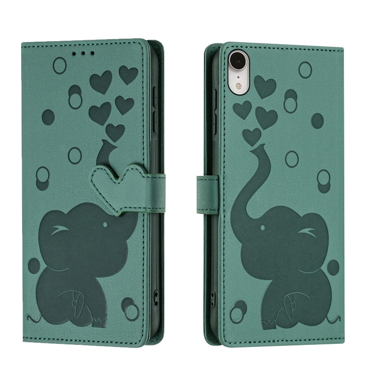 Coque de Téléphone en Cuir Gaufré Éléphant de Dessin Animé, Pour iPhone XR, Pour iPhone XS Max, Pour iPhone 8 Plus / 7 Plus
