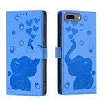 Coque de Téléphone en Cuir Gaufré Éléphant de Dessin Animé, Pour iPhone XR, Pour iPhone XS Max, Pour iPhone 8 Plus / 7 Plus