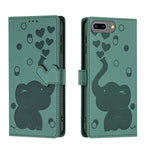 Coque de Téléphone en Cuir Gaufré Éléphant de Dessin Animé, Pour iPhone XR, Pour iPhone XS Max, Pour iPhone 8 Plus / 7 Plus