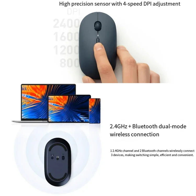 Souris Portable Silencieuse Originale Xiaomi XMBXSB01YM Bluetooth Double Mode 3, XMBXSB01YM