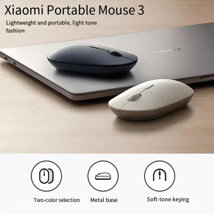 Souris Portable Silencieuse Originale Xiaomi XMBXSB01YM Bluetooth Double Mode 3, XMBXSB01YM