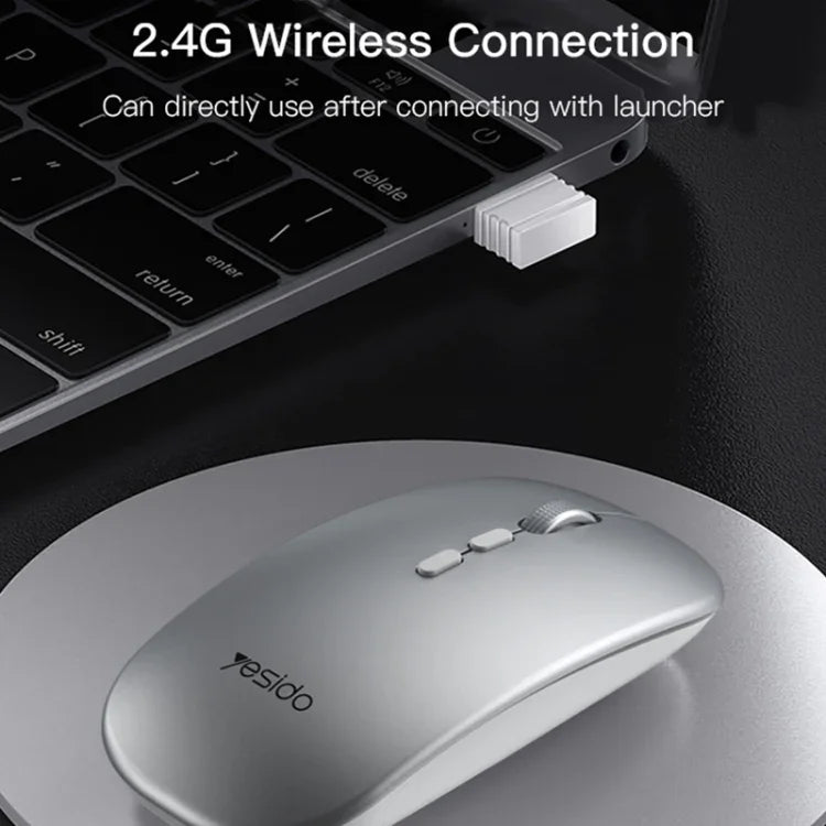 Yesido KB15 Souris Optique Sans Fil Rechargeable Slim 2.4G, KB15