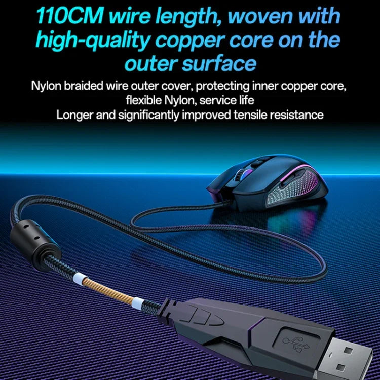 Yesido KB20 Souris Filaire USB 7200DPI RGB, KB20