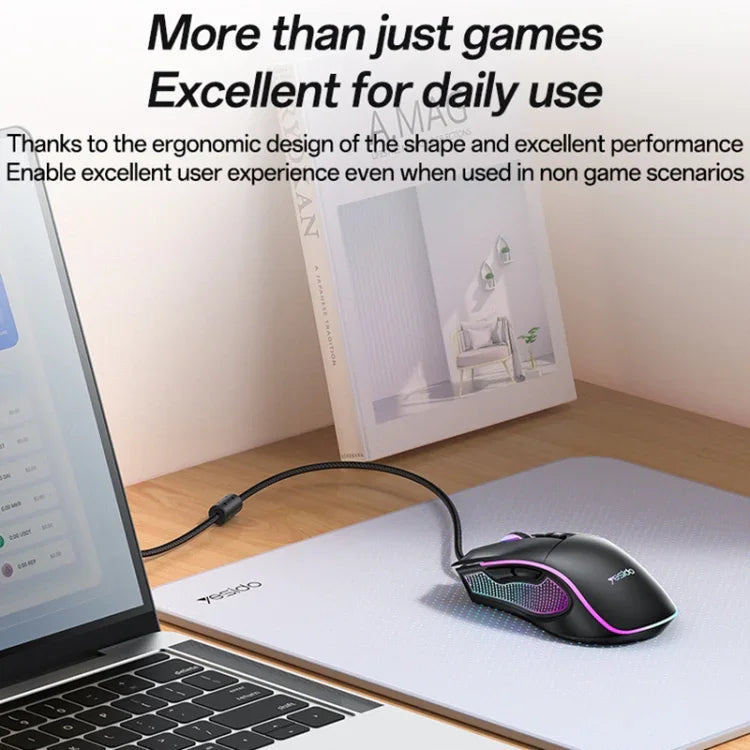 Yesido KB20 Souris Filaire USB 7200DPI RGB, KB20
