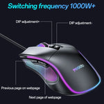 Yesido KB20 Souris Filaire USB 7200DPI RGB, KB20