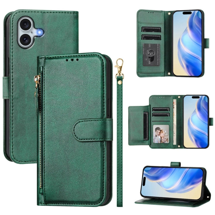 Étui portefeuille zippé en cuir avec plusieurs fentes pour cartes, Pour iPhone 17e / 16e, Pour iPhone 17 Pro Max, Pour iPhone 17 Pro, Pour iPhone 17, Pour iPhone Air, Pour iPhone 16 Pro Max, Pour iPhone 16 Pro, Pour iPhone 16 Plus
