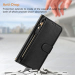 Étui de téléphone en cuir avec fermeture éclair et fentes pour cartes multiples, Pour iPhone 16, Pour iPhone 15 Pro Max, Pour iPhone 15 Pro, Pour iPhone 15 Plus, Pour iPhone 15, Pour iPhone 14 Plus, Pour iPhone 14 / 13, Pour iPhone 14 Pro