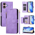 Étui de téléphone en cuir avec fermeture éclair et fentes pour cartes multiples, Pour iPhone 16, Pour iPhone 15 Pro Max, Pour iPhone 15 Pro, Pour iPhone 15 Plus, Pour iPhone 15, Pour iPhone 14 Plus, Pour iPhone 14 / 13, Pour iPhone 14 Pro