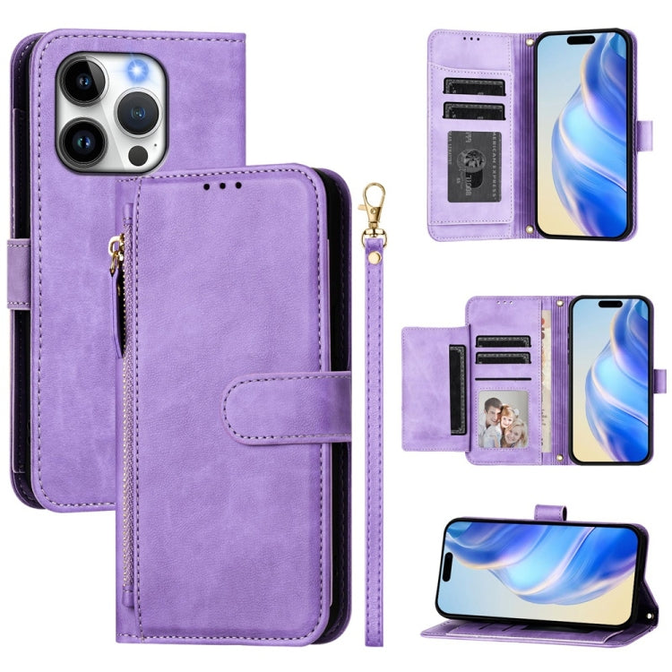 Étui de téléphone en cuir avec fermeture éclair et fentes pour cartes multiples, Pour iPhone 16, Pour iPhone 15 Pro Max, Pour iPhone 15 Pro, Pour iPhone 15 Plus, Pour iPhone 15, Pour iPhone 14 Plus, Pour iPhone 14 / 13, Pour iPhone 14 Pro