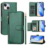 Étui de téléphone en cuir avec fermeture éclair et fentes pour cartes multiples, Pour iPhone 16, Pour iPhone 15 Pro Max, Pour iPhone 15 Pro, Pour iPhone 15 Plus, Pour iPhone 15, Pour iPhone 14 Plus, Pour iPhone 14 / 13, Pour iPhone 14 Pro