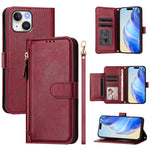 Étui de téléphone en cuir avec fermeture éclair et fentes pour cartes multiples, Pour iPhone 16, Pour iPhone 15 Pro Max, Pour iPhone 15 Pro, Pour iPhone 15 Plus, Pour iPhone 15, Pour iPhone 14 Plus, Pour iPhone 14 / 13, Pour iPhone 14 Pro