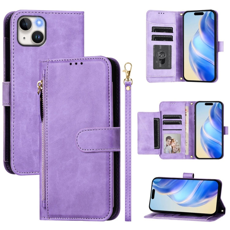 Étui de téléphone en cuir avec fermeture éclair et fentes pour cartes multiples, Pour iPhone 16, Pour iPhone 15 Pro Max, Pour iPhone 15 Pro, Pour iPhone 15 Plus, Pour iPhone 15, Pour iPhone 14 Plus, Pour iPhone 14 / 13, Pour iPhone 14 Pro