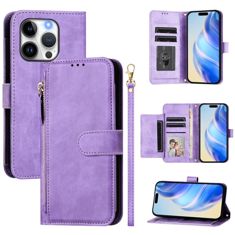 Étui de téléphone en cuir avec fermeture éclair et fentes pour cartes multiples, Pour iPhone 16, Pour iPhone 15 Pro Max, Pour iPhone 15 Pro, Pour iPhone 15 Plus, Pour iPhone 15, Pour iPhone 14 Plus, Pour iPhone 14 / 13, Pour iPhone 14 Pro