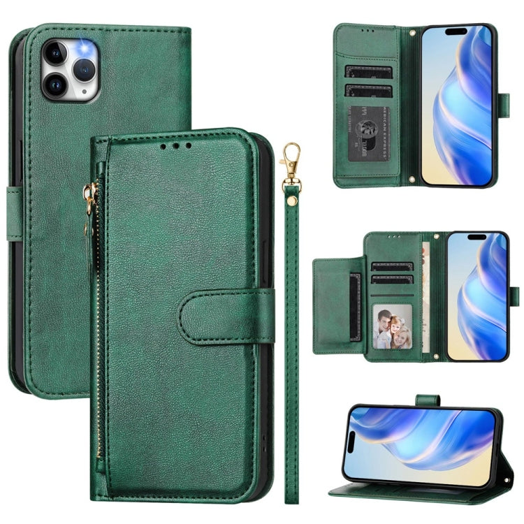 Étui de téléphone en cuir avec fermeture éclair et plusieurs emplacements pour cartes, pour iPhone 11 Pro Max, pour iPhone 11, pour iPhone 11 Pro, pour iPhone X / XS, pour iPhone XR, pour iPhone XS Max, pour iPhone 8 Plus / 7 Plus
