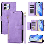 Étui de téléphone en cuir avec fermeture éclair et plusieurs emplacements pour cartes, pour iPhone 11 Pro Max, pour iPhone 11, pour iPhone 11 Pro, pour iPhone X / XS, pour iPhone XR, pour iPhone XS Max, pour iPhone 8 Plus / 7 Plus