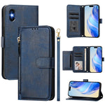 Étui de téléphone en cuir avec fermeture éclair et plusieurs emplacements pour cartes, pour iPhone 11 Pro Max, pour iPhone 11, pour iPhone 11 Pro, pour iPhone X / XS, pour iPhone XR, pour iPhone XS Max, pour iPhone 8 Plus / 7 Plus