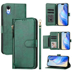 Étui de téléphone en cuir avec fermeture éclair et plusieurs emplacements pour cartes, pour iPhone 11 Pro Max, pour iPhone 11, pour iPhone 11 Pro, pour iPhone X / XS, pour iPhone XR, pour iPhone XS Max, pour iPhone 8 Plus / 7 Plus