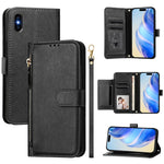 Étui de téléphone en cuir avec fermeture éclair et plusieurs emplacements pour cartes, pour iPhone 11 Pro Max, pour iPhone 11, pour iPhone 11 Pro, pour iPhone X / XS, pour iPhone XR, pour iPhone XS Max, pour iPhone 8 Plus / 7 Plus