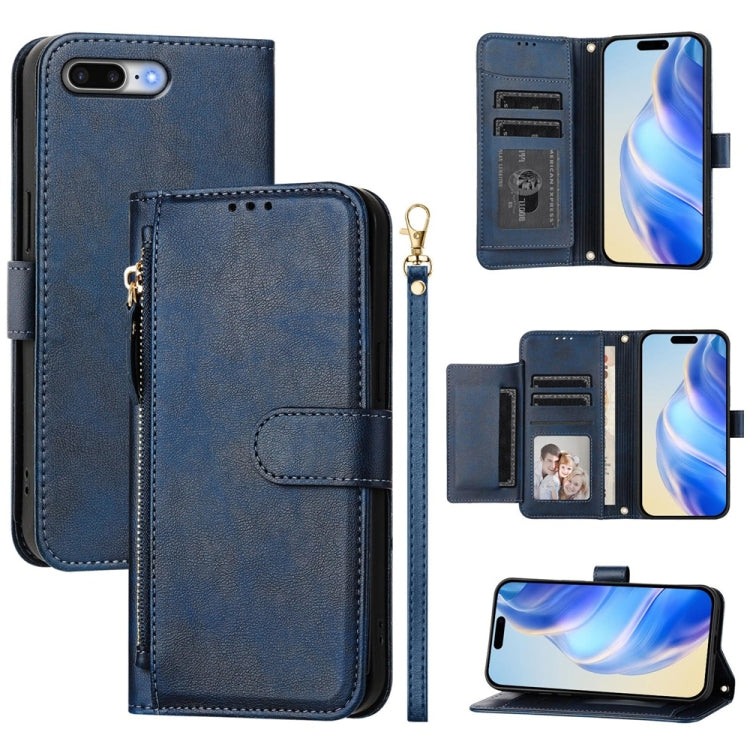Étui de téléphone en cuir avec fermeture éclair et plusieurs emplacements pour cartes, pour iPhone 11 Pro Max, pour iPhone 11, pour iPhone 11 Pro, pour iPhone X / XS, pour iPhone XR, pour iPhone XS Max, pour iPhone 8 Plus / 7 Plus