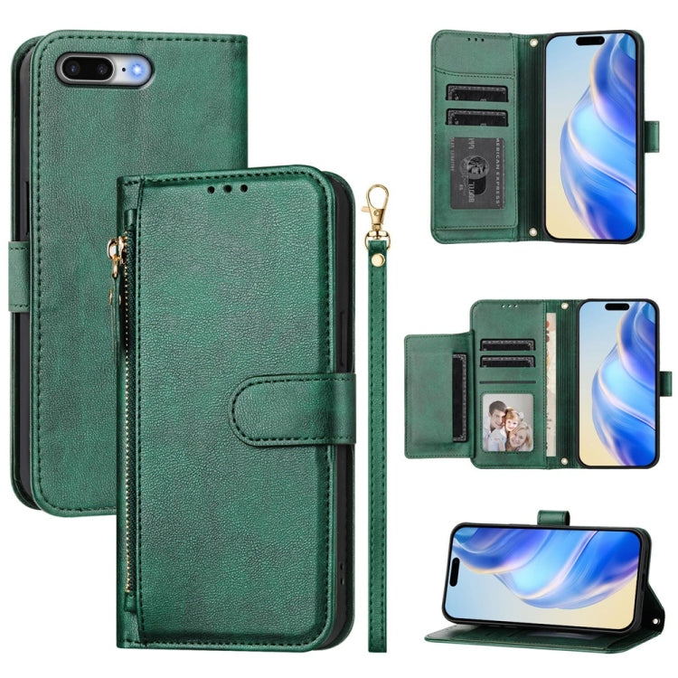 Étui de téléphone en cuir avec fermeture éclair et plusieurs emplacements pour cartes, pour iPhone 11 Pro Max, pour iPhone 11, pour iPhone 11 Pro, pour iPhone X / XS, pour iPhone XR, pour iPhone XS Max, pour iPhone 8 Plus / 7 Plus