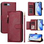 Étui de téléphone en cuir avec fermeture éclair et plusieurs emplacements pour cartes, pour iPhone 11 Pro Max, pour iPhone 11, pour iPhone 11 Pro, pour iPhone X / XS, pour iPhone XR, pour iPhone XS Max, pour iPhone 8 Plus / 7 Plus