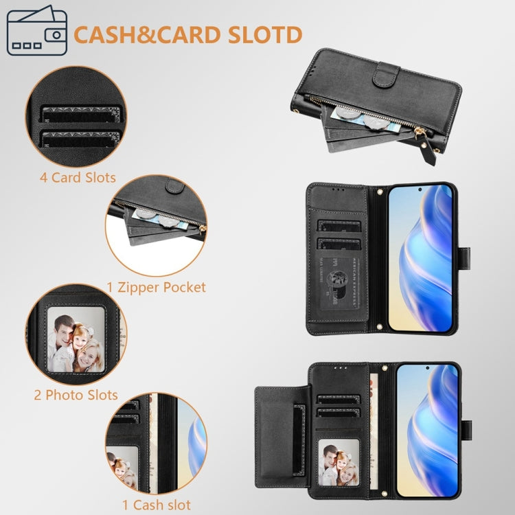 Étui portefeuille zippé en cuir avec plusieurs fentes pour cartes, Pour iPhone 17e / 16e, Pour iPhone 17 Pro Max, Pour iPhone 17 Pro, Pour iPhone 17, Pour iPhone Air, Pour iPhone 16 Pro Max, Pour iPhone 16 Pro, Pour iPhone 16 Plus