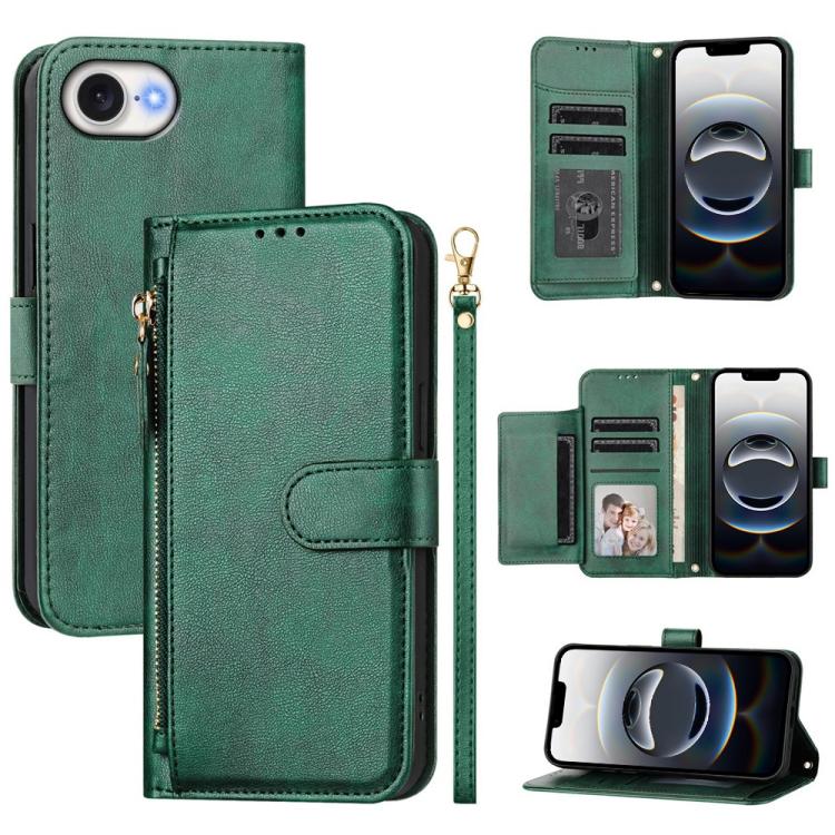Étui portefeuille zippé en cuir avec plusieurs fentes pour cartes, Pour iPhone 17e / 16e, Pour iPhone 17 Pro Max, Pour iPhone 17 Pro, Pour iPhone 17, Pour iPhone Air, Pour iPhone 16 Pro Max, Pour iPhone 16 Pro, Pour iPhone 16 Plus