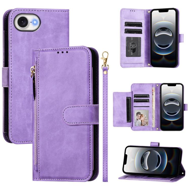 Étui portefeuille zippé en cuir avec plusieurs fentes pour cartes, Pour iPhone 17e / 16e, Pour iPhone 17 Pro Max, Pour iPhone 17 Pro, Pour iPhone 17, Pour iPhone Air, Pour iPhone 16 Pro Max, Pour iPhone 16 Pro, Pour iPhone 16 Plus