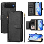 Étui portefeuille zippé en cuir avec plusieurs fentes pour cartes, Pour iPhone 17e / 16e, Pour iPhone 17 Pro Max, Pour iPhone 17 Pro, Pour iPhone 17, Pour iPhone Air, Pour iPhone 16 Pro Max, Pour iPhone 16 Pro, Pour iPhone 16 Plus