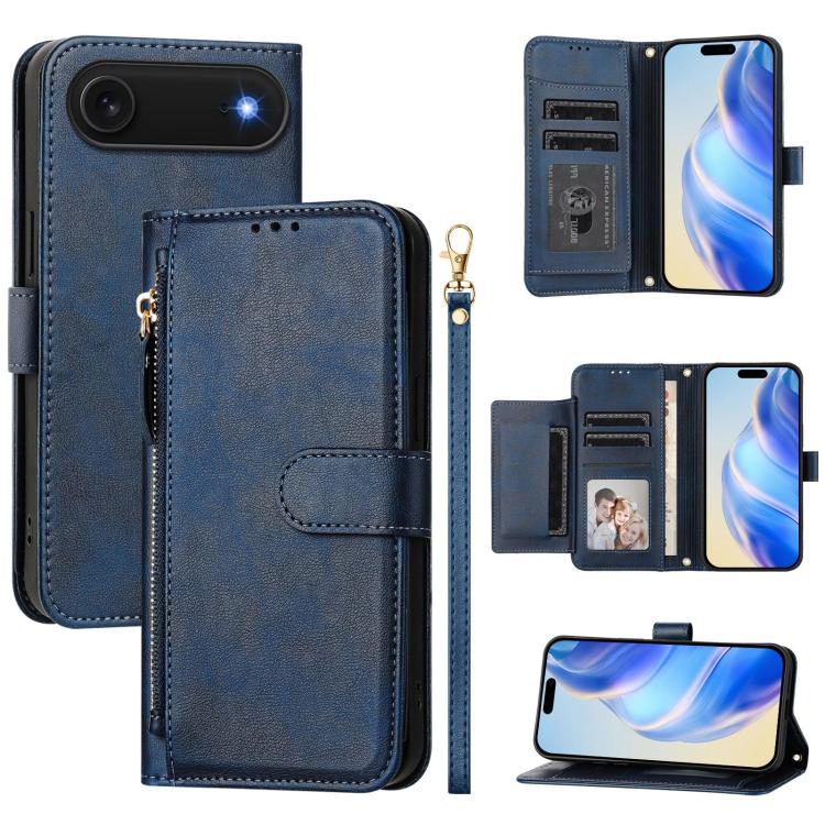 Étui portefeuille zippé en cuir avec plusieurs fentes pour cartes, Pour iPhone 17e / 16e, Pour iPhone 17 Pro Max, Pour iPhone 17 Pro, Pour iPhone 17, Pour iPhone Air, Pour iPhone 16 Pro Max, Pour iPhone 16 Pro, Pour iPhone 16 Plus