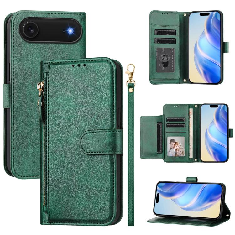 Étui portefeuille zippé en cuir avec plusieurs fentes pour cartes, Pour iPhone 17e / 16e, Pour iPhone 17 Pro Max, Pour iPhone 17 Pro, Pour iPhone 17, Pour iPhone Air, Pour iPhone 16 Pro Max, Pour iPhone 16 Pro, Pour iPhone 16 Plus