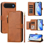Étui portefeuille zippé en cuir avec plusieurs fentes pour cartes, Pour iPhone 17e / 16e, Pour iPhone 17 Pro Max, Pour iPhone 17 Pro, Pour iPhone 17, Pour iPhone Air, Pour iPhone 16 Pro Max, Pour iPhone 16 Pro, Pour iPhone 16 Plus