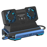 Station d'accueil de jeu USB-C 9 en 1 YCE-V279A avec ventilateur détachable, 9 en 1
