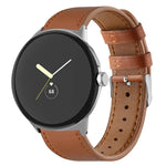 Bracelet de montre en cuir véritable à bout rond, pour Google Pixel Watch 4 / Watch 3 45 mm